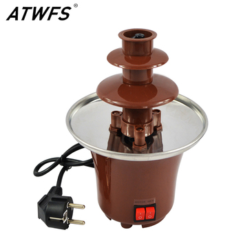 ATWFS Chocolate Fountain Machine Fondue Maker Heated 3-Tier Home Household Chocolate Tempering Machine
